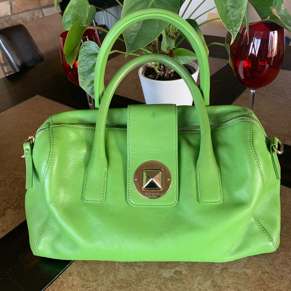KATE SPADE  apple green satchel bag